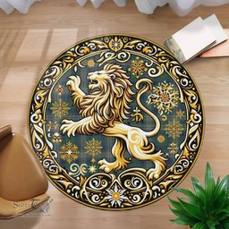 Scottish Kennedy Tartan Rug Scottish Lion Round Rugs