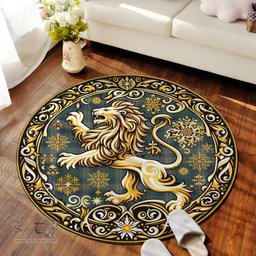 Scottish Kennedy Tartan Rug Scottish Lion Round Rugs