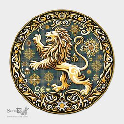 Scottish Kennedy Tartan Rug Scottish Lion Round Rugs