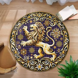 Scottish Horsburgh Tartan Rug Scottish Lion Round Rugs