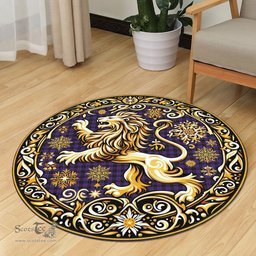 Scottish Horsburgh Tartan Rug Scottish Lion Round Rugs