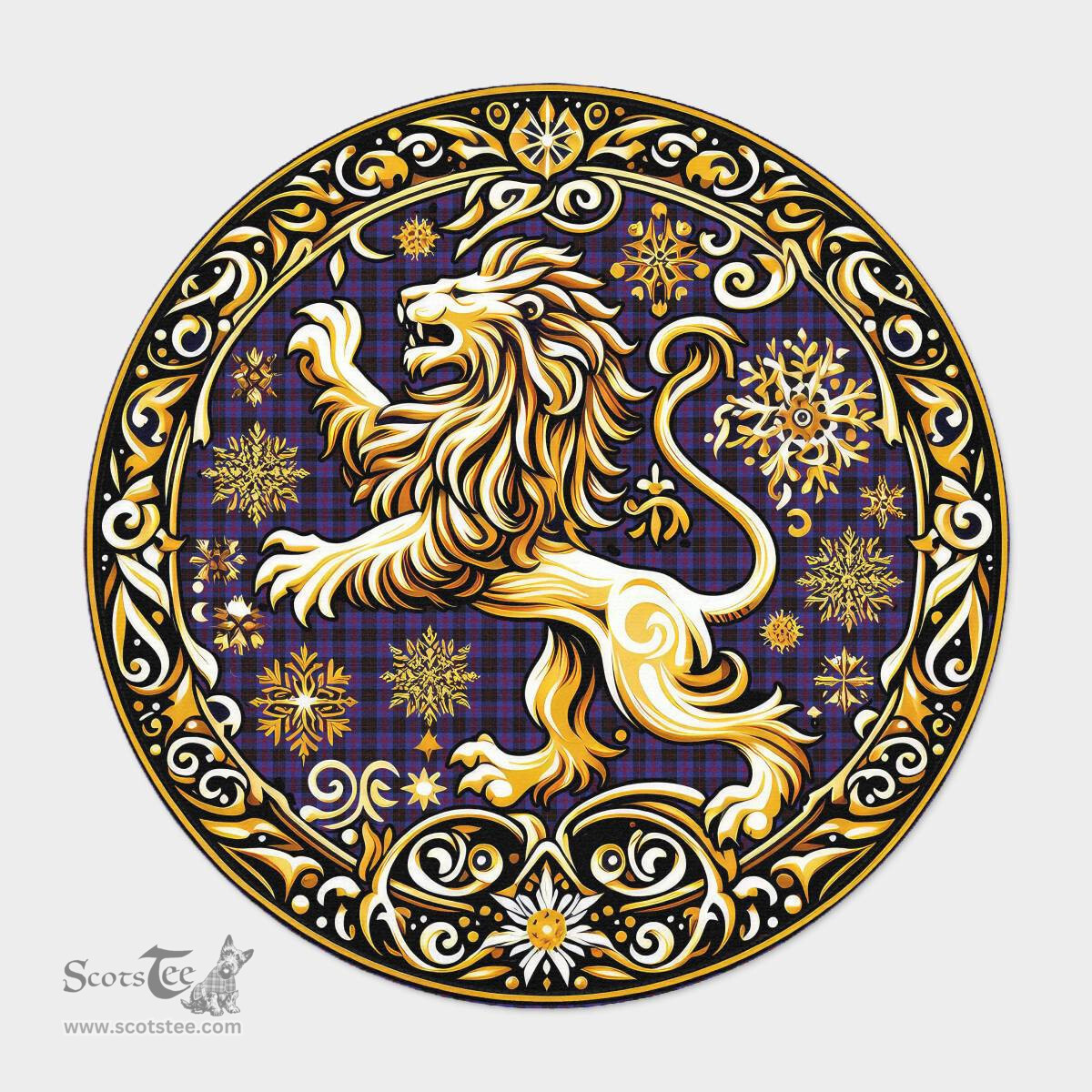 Scottish Horsburgh Tartan Rug Scottish Lion Round Rugs