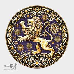 Scottish Horsburgh Tartan Rug Scottish Lion Round Rugs