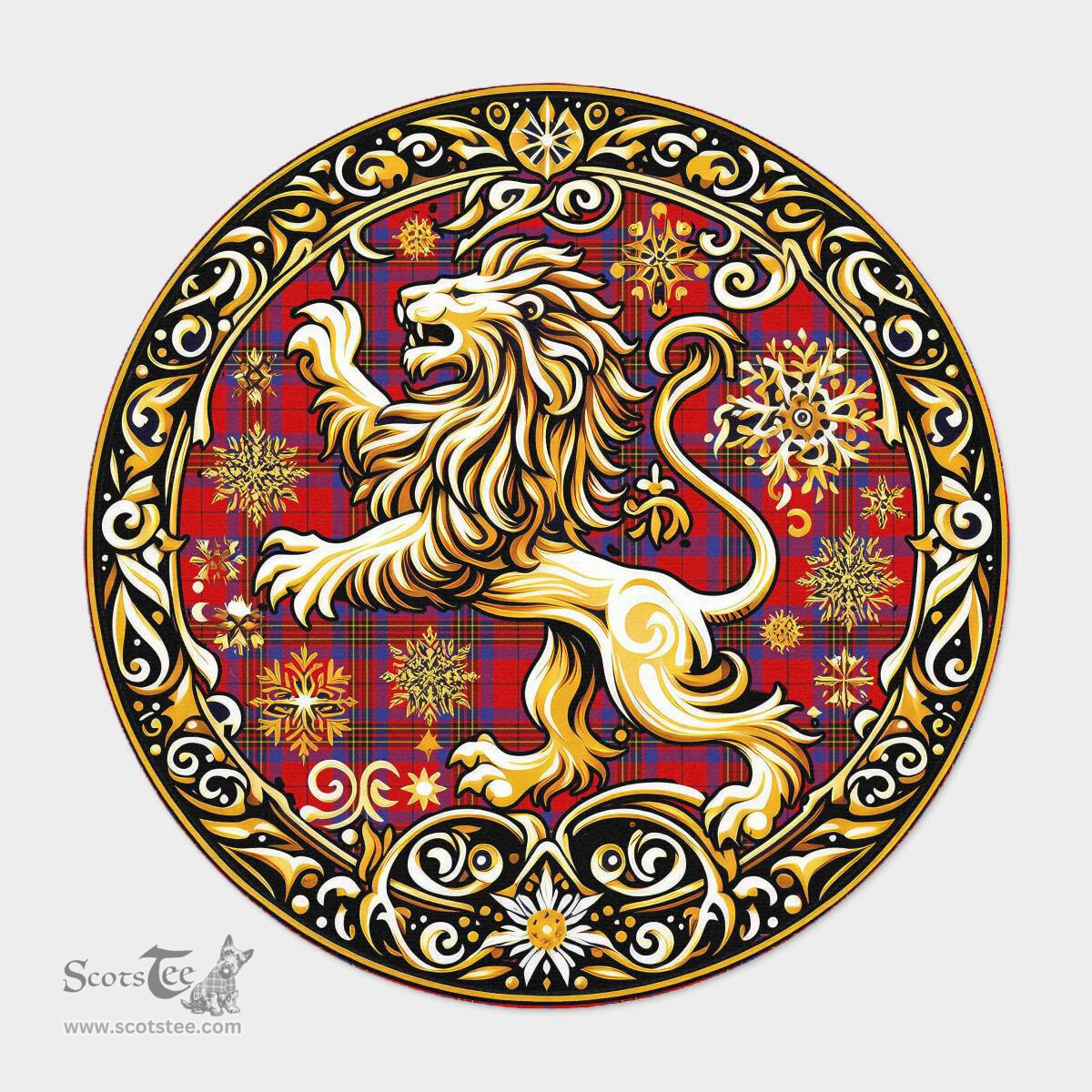 Scottish Leslie Tartan Rug Scottish Lion Round Rugs