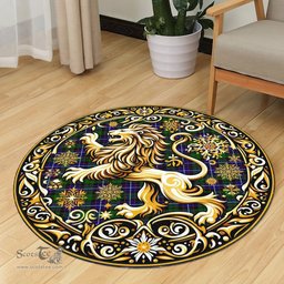 Scottish Russell Tartan Rug Scottish Lion Round Rugs