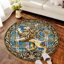 Scottish Roberton Tartan Rug Scottish Lion Round Rugs