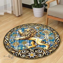 Scottish Roberton Tartan Rug Scottish Lion Round Rugs