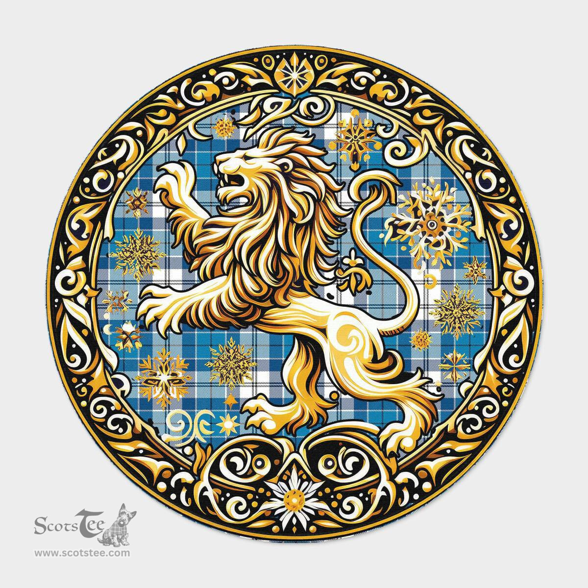 Scottish Roberton Tartan Rug Scottish Lion Round Rugs