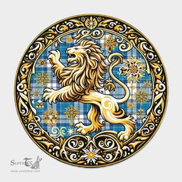 Scottish Roberton Tartan Rug Scottish Lion Round Rugs