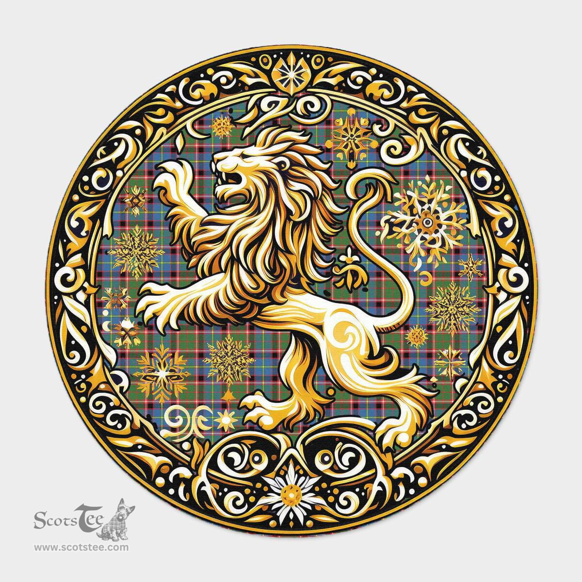 Scottish Stirling Of Cadder-present Chief Tartan Rug Scottish Lion Round Rugs