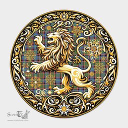Scottish Stirling Of Cadder-present Chief Tartan Rug Scottish Lion Round Rugs