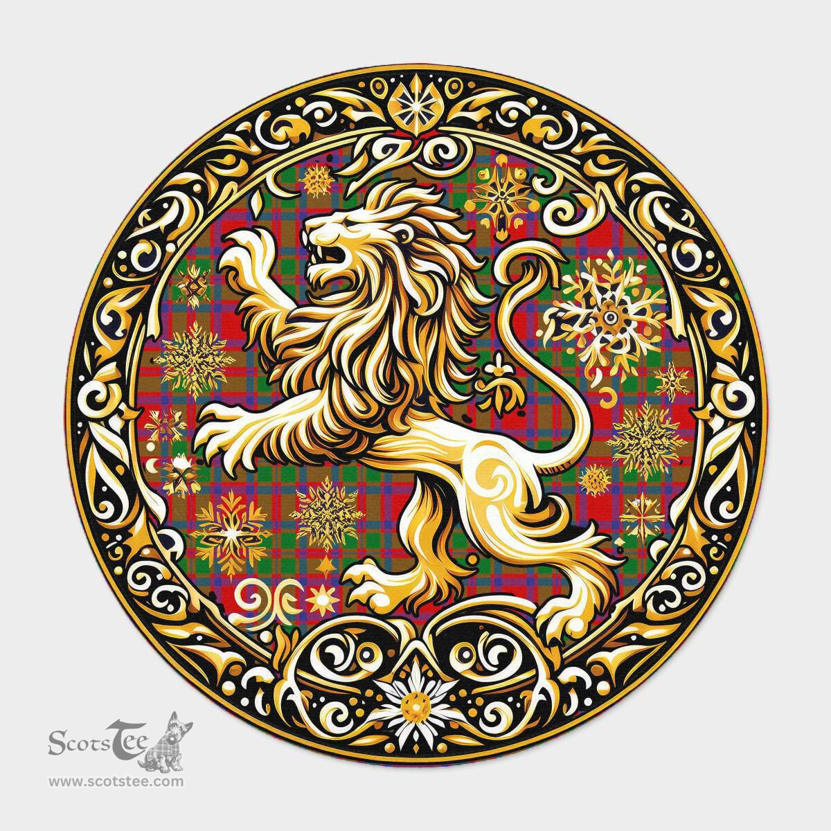 Scottish Mackintosh Tartan Rug Scottish Lion Round Rugs