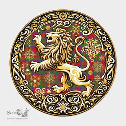 Scottish Mackintosh Tartan Rug Scottish Lion Round Rugs
