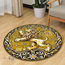 Scottish Houston Tartan Rug Scottish Lion Round Rugs
