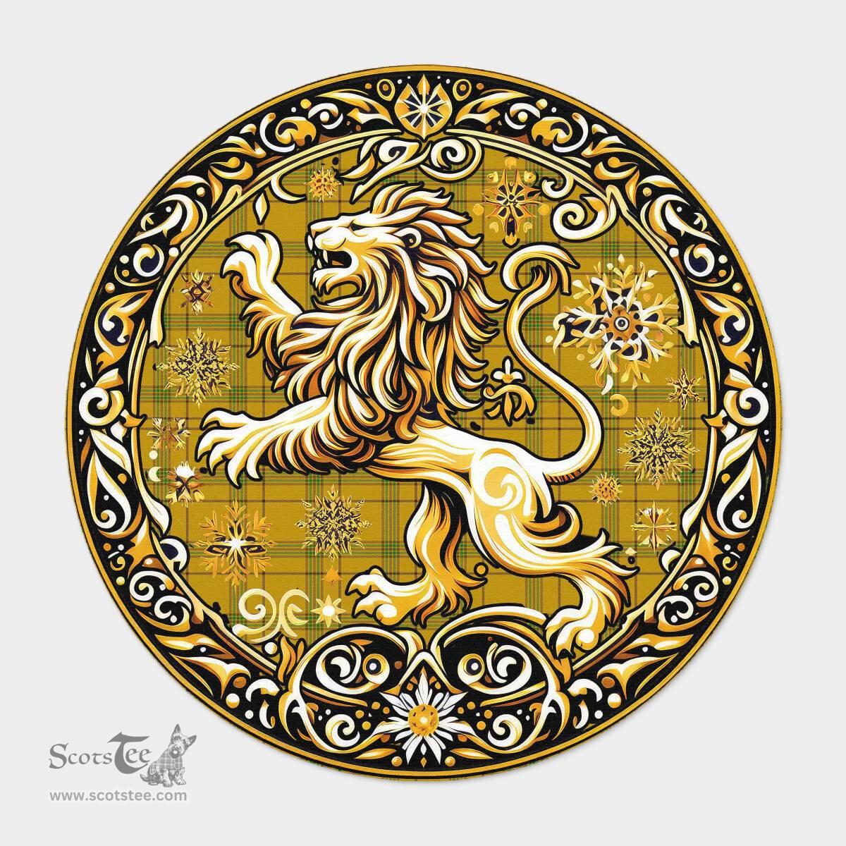 Scottish Houston Tartan Rug Scottish Lion Round Rugs