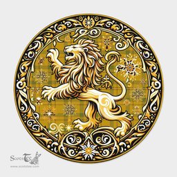 Scottish Houston Tartan Rug Scottish Lion Round Rugs
