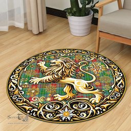 Scottish Muirhead Tartan Rug Scottish Lion Round Rugs