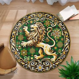 Scottish Lundin Tartan Rug Scottish Lion Round Rugs