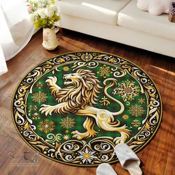 Scottish Lundin Tartan Rug Scottish Lion Round Rugs