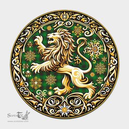 Scottish Lundin Tartan Rug Scottish Lion Round Rugs
