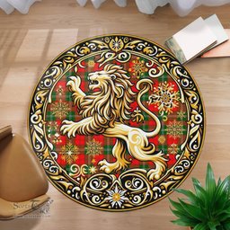 Scottish Lennox Kincaid Tartan Rug Scottish Lion Round Rugs