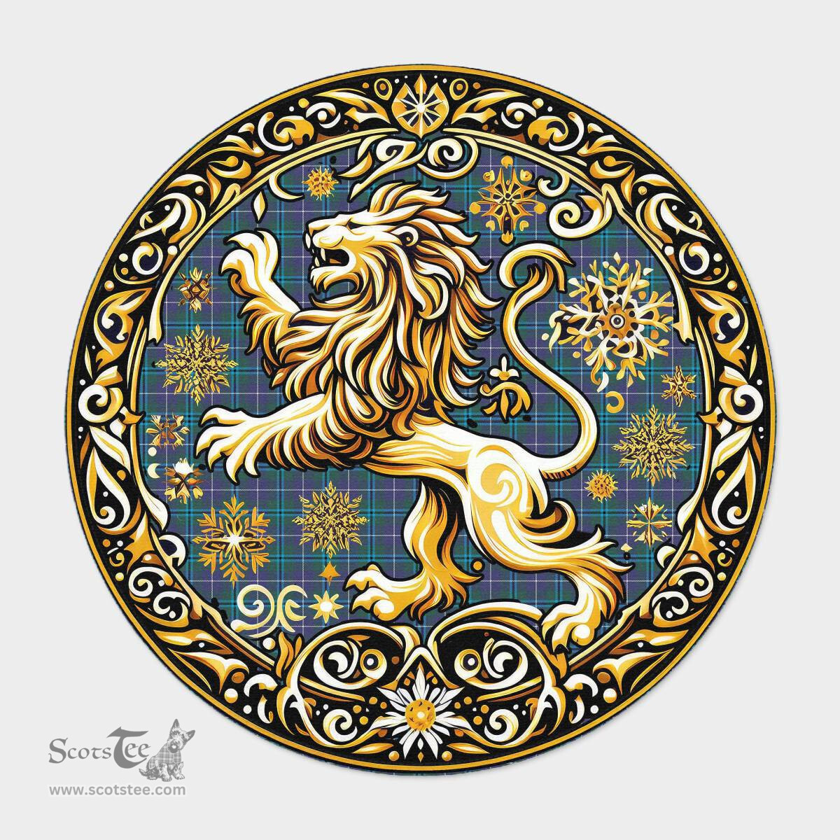 Scottish Sandilands Tartan Rug Scottish Lion Round Rugs