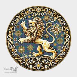 Scottish Sandilands Tartan Rug Scottish Lion Round Rugs