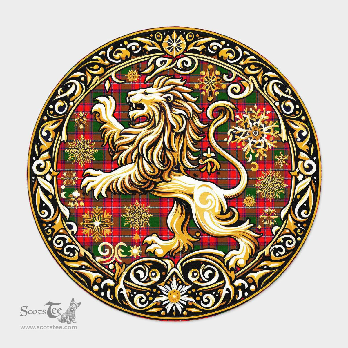 Scottish Rattray Tartan Rug Scottish Lion Round Rugs