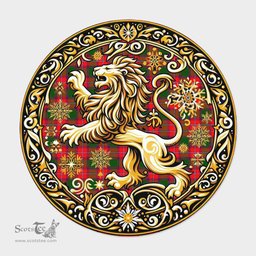 Scottish Rattray Tartan Rug Scottish Lion Round Rugs