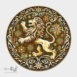 Scottish Menzies Tartan Rug Scottish Lion Round Rugs