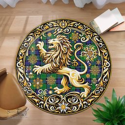 Scottish Graham Tartan Rug Scottish Lion Round Rugs