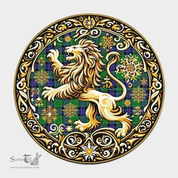 Scottish Graham Tartan Rug Scottish Lion Round Rugs