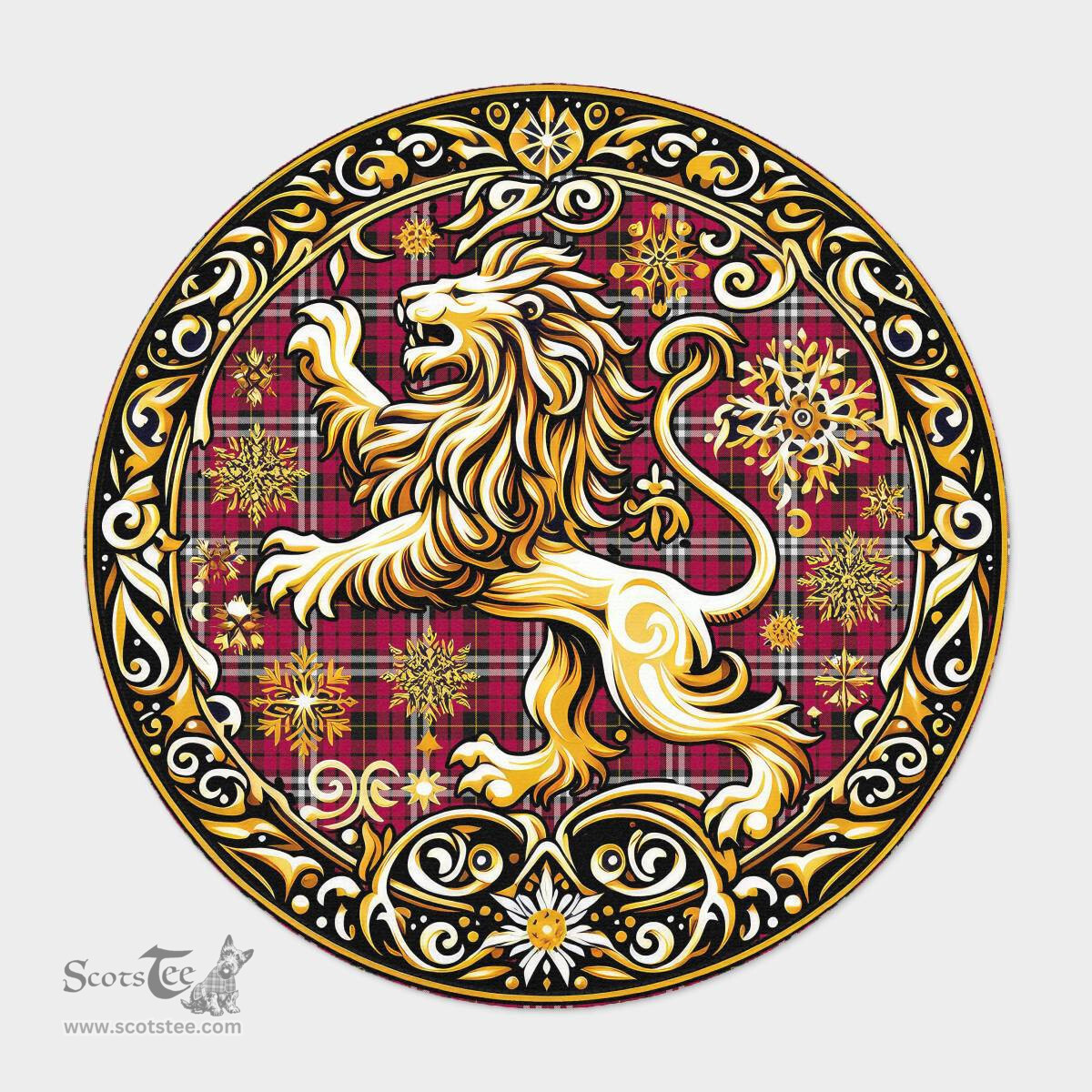 Scottish Little Tartan Rug Scottish Lion Round Rugs