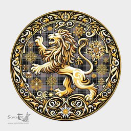 Scottish Moffat Tartan Rug Scottish Lion Round Rugs