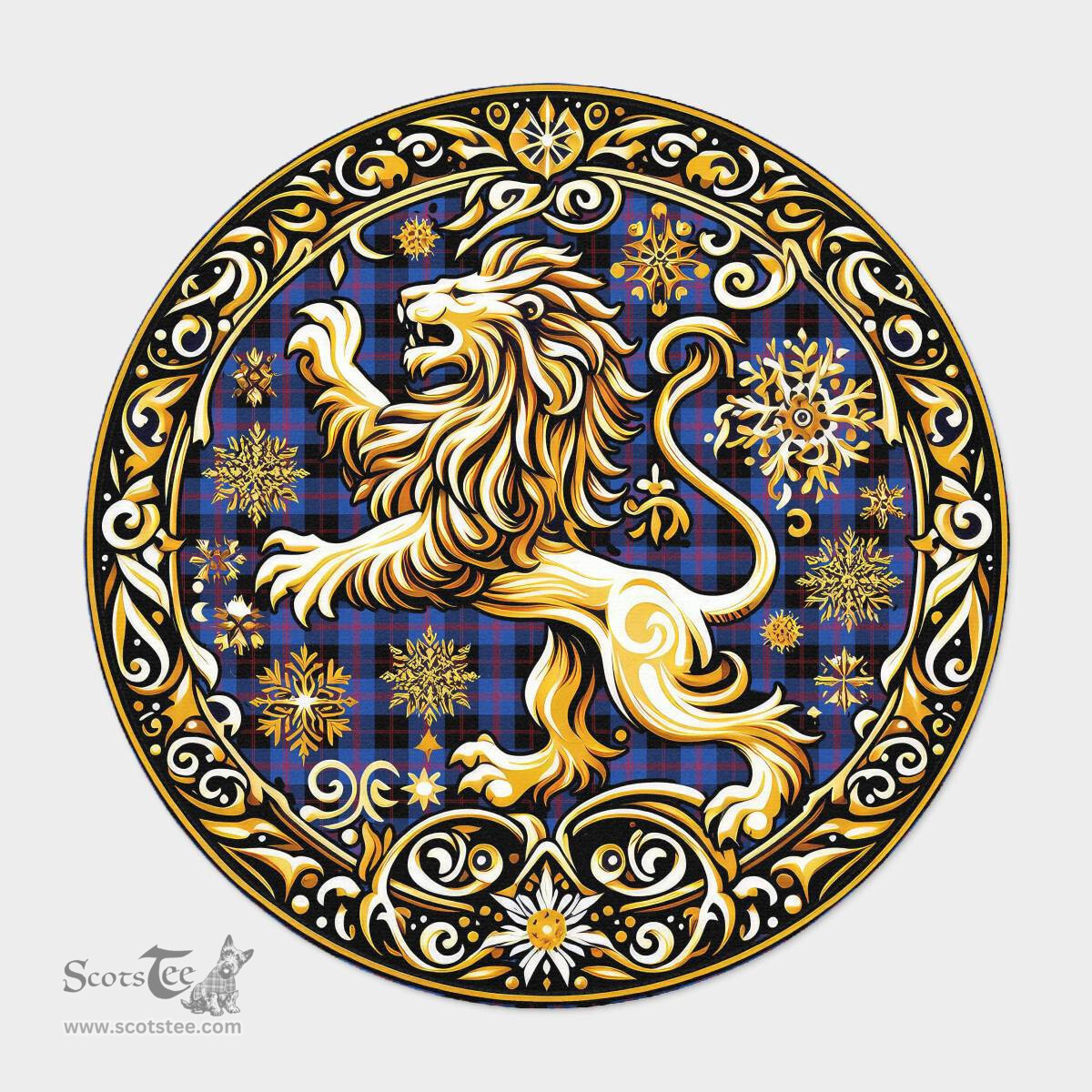 Scottish Maule Tartan Rug Scottish Lion Round Rugs