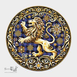 Scottish Maule Tartan Rug Scottish Lion Round Rugs