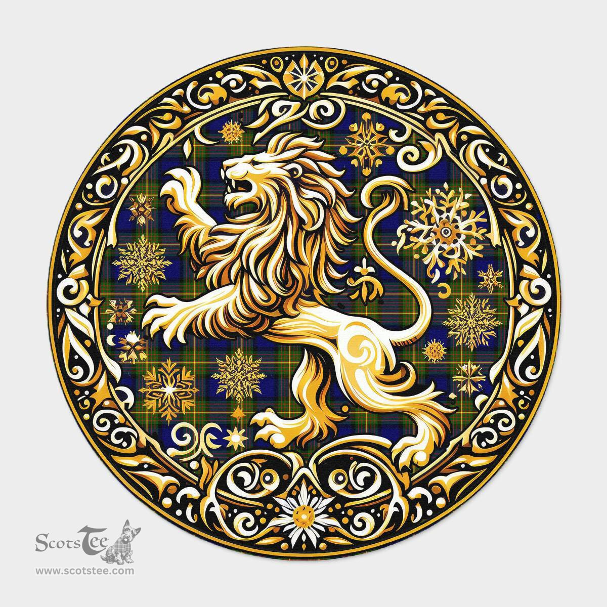 Scottish Muir Tartan Rug Scottish Lion Round Rugs
