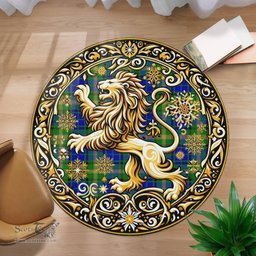 Scottish Maitland Tartan Rug Scottish Lion Round Rugs