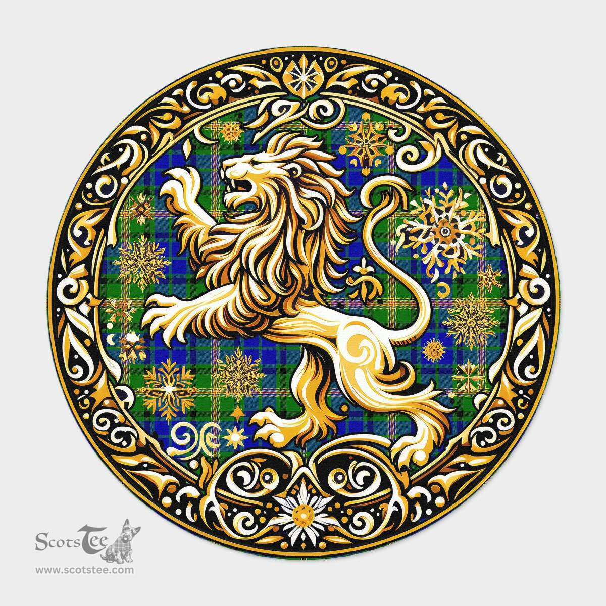Scottish Maitland Tartan Rug Scottish Lion Round Rugs