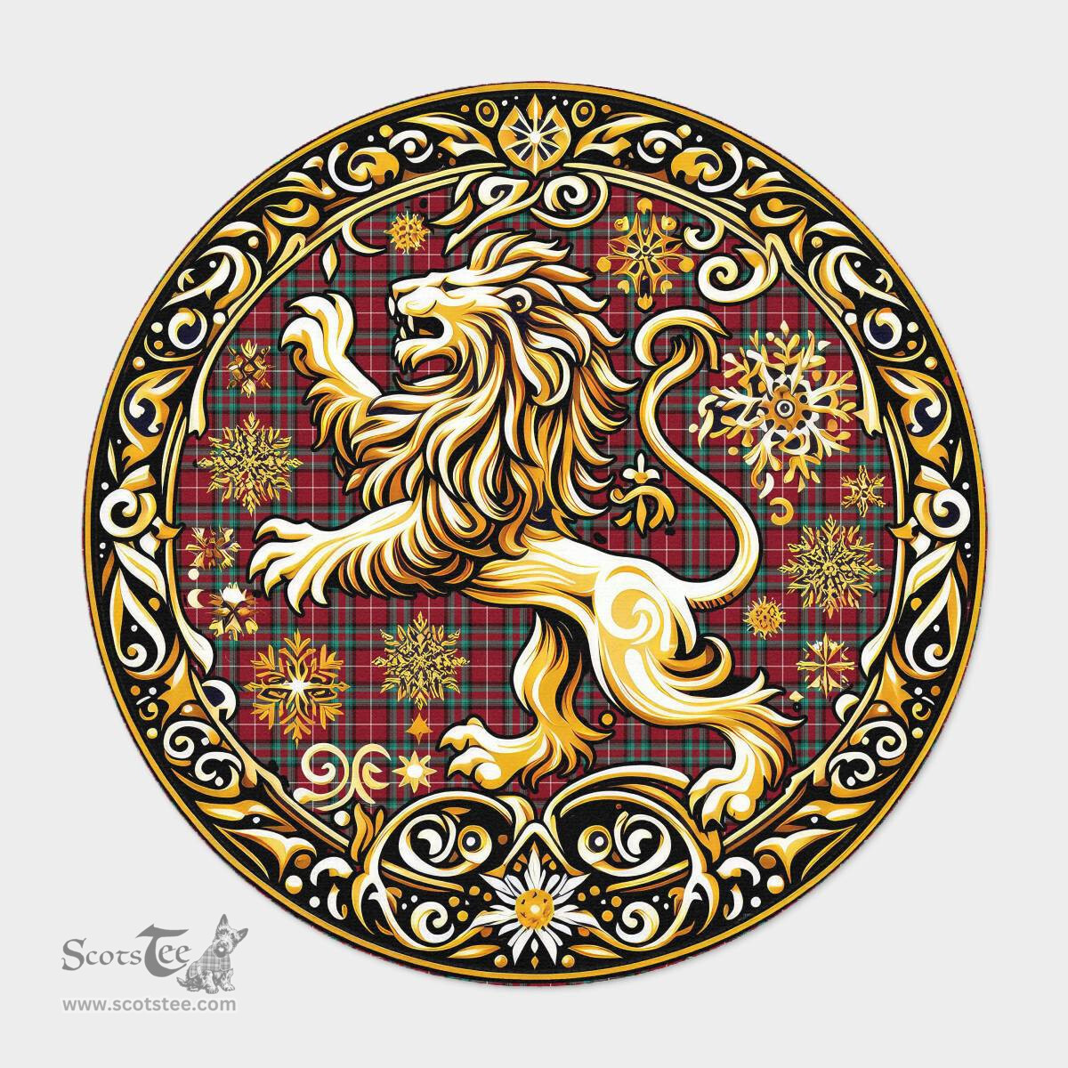 Scottish Stewart Stuart Of Bute Tartan Rug Scottish Lion Round Rugs