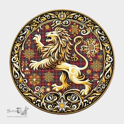 Scottish Stewart Stuart Of Bute Tartan Rug Scottish Lion Round Rugs