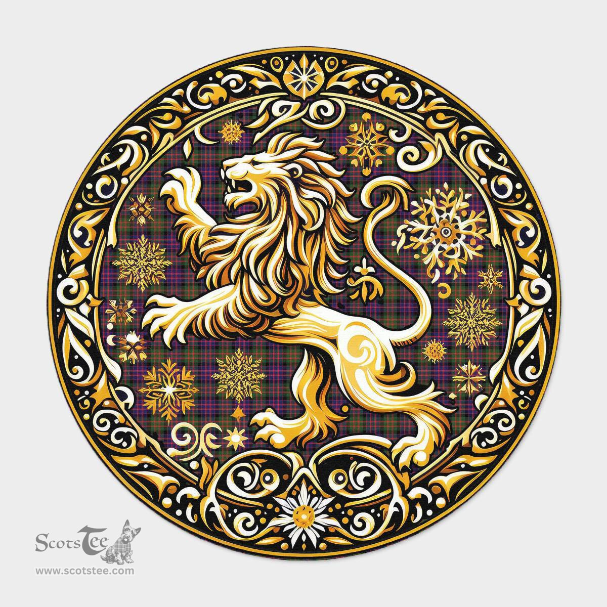 Scottish Macdonald Donald Tartan Rug Scottish Lion Round Rugs
