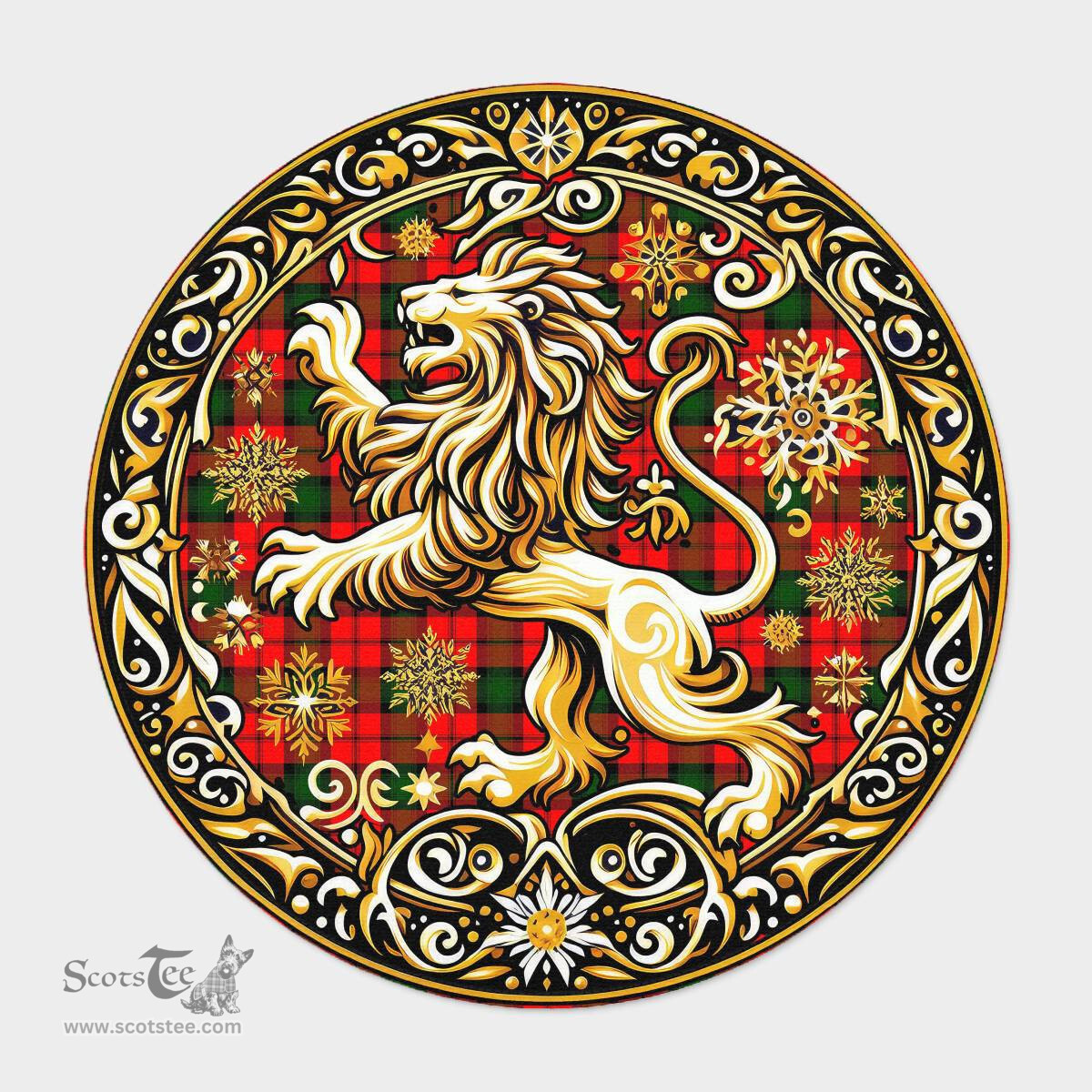 Scottish Kerr Tartan Rug Scottish Lion Round Rugs