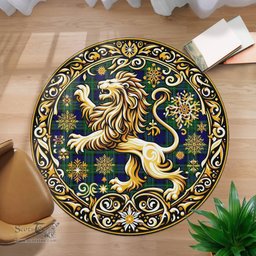Scottish Maccallum Tartan Rug Scottish Lion Round Rugs