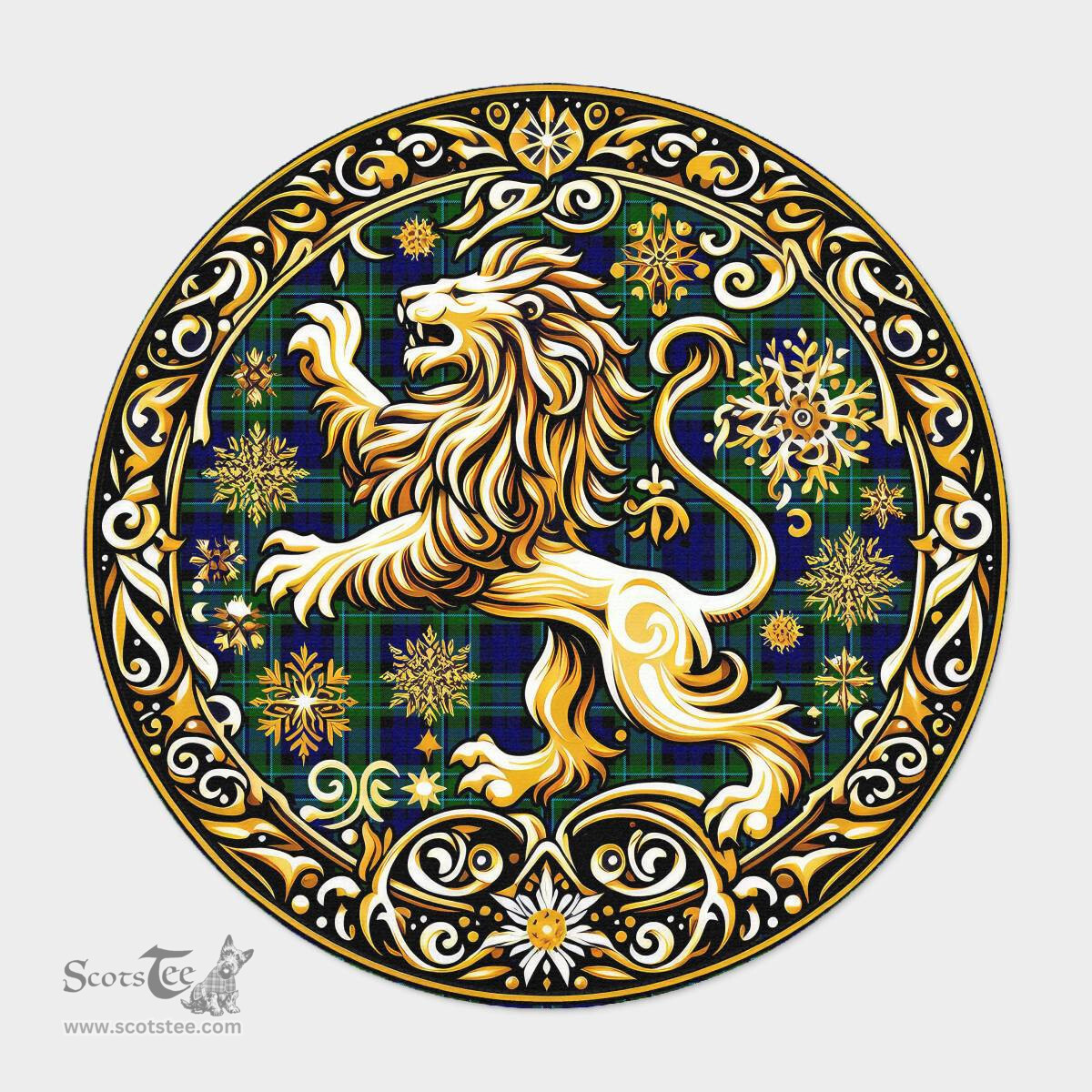 Scottish Maccallum Tartan Rug Scottish Lion Round Rugs