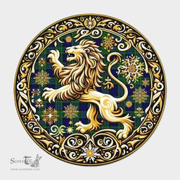 Scottish Maccallum Tartan Rug Scottish Lion Round Rugs