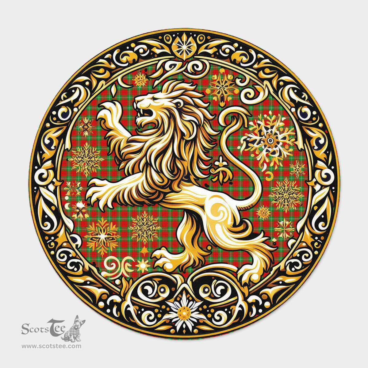 Scottish Lennox Tartan Rug Scottish Lion Round Rugs