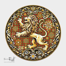 Scottish Lennox Tartan Rug Scottish Lion Round Rugs