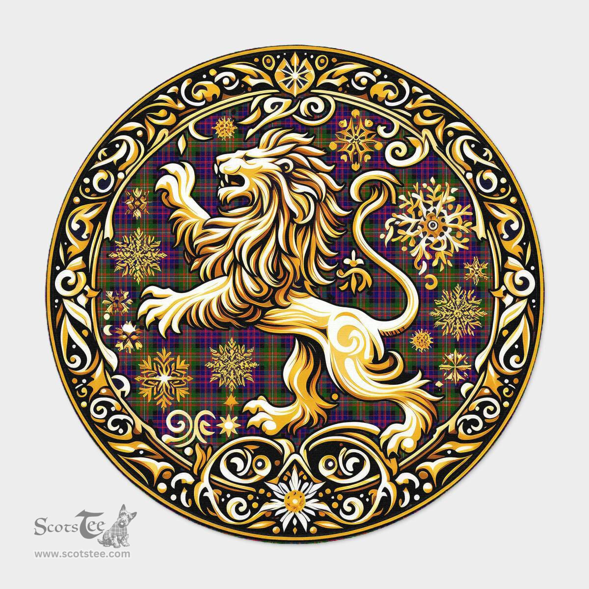 Scottish Macdonell Of Glengarry Tartan Rug Scottish Lion Round Rugs