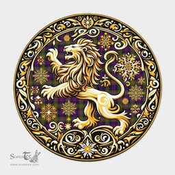 Scottish Macdonell Of Glengarry Tartan Rug Scottish Lion Round Rugs